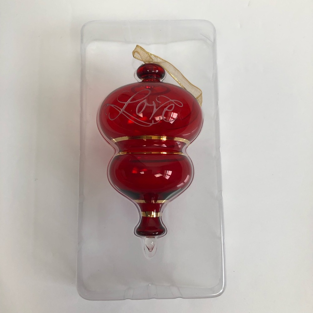 Hallmark Keepsake Love Etched Red Blown Glass Ornament - Picture 2 of 4